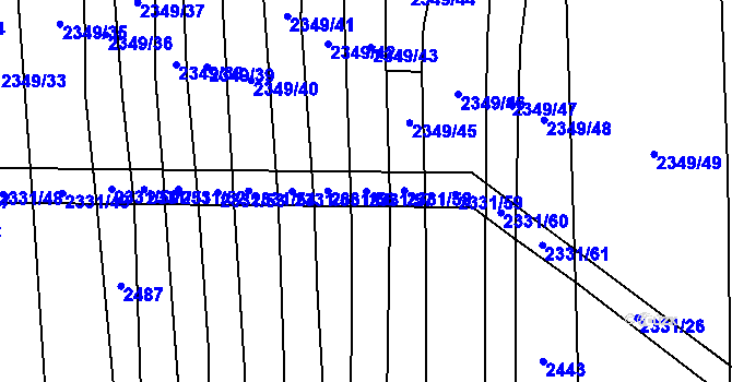 Parcela st. 2331/57 v KÚ Kudlovice, Katastrální mapa