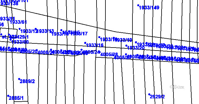 Parcela st. 4005/28 v KÚ Kudlovice, Katastrální mapa
