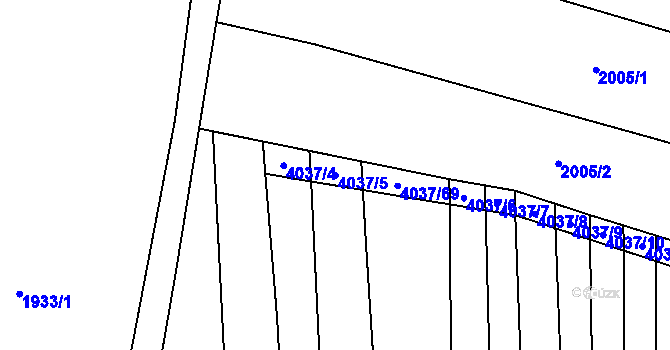 Parcela st. 4037/5 v KÚ Kudlovice, Katastrální mapa