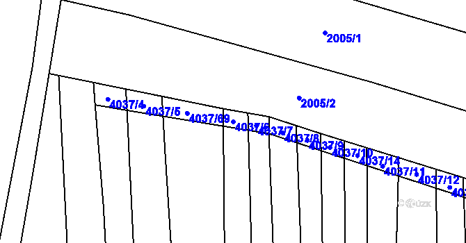 Parcela st. 4037/6 v KÚ Kudlovice, Katastrální mapa