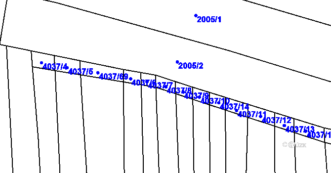 Parcela st. 4037/8 v KÚ Kudlovice, Katastrální mapa