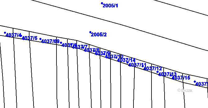 Parcela st. 4037/10 v KÚ Kudlovice, Katastrální mapa