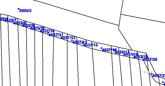 Parcela st. 4037/15 v KÚ Kudlovice, Katastrální mapa