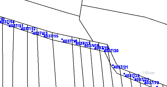 Parcela st. 4037/18 v KÚ Kudlovice, Katastrální mapa