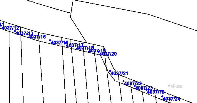 Parcela st. 4037/20 v KÚ Kudlovice, Katastrální mapa