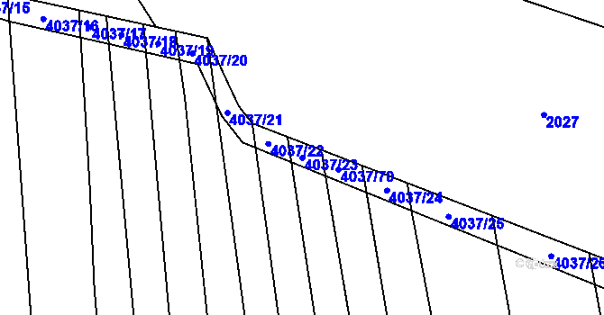 Parcela st. 4037/23 v KÚ Kudlovice, Katastrální mapa