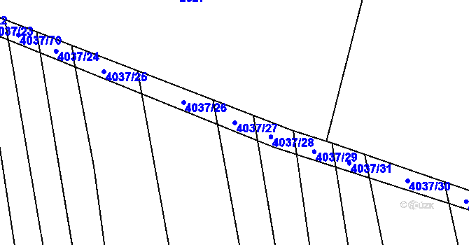 Parcela st. 4037/27 v KÚ Kudlovice, Katastrální mapa