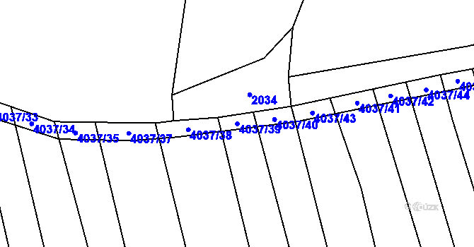 Parcela st. 4037/39 v KÚ Kudlovice, Katastrální mapa