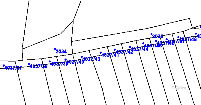Parcela st. 4037/41 v KÚ Kudlovice, Katastrální mapa