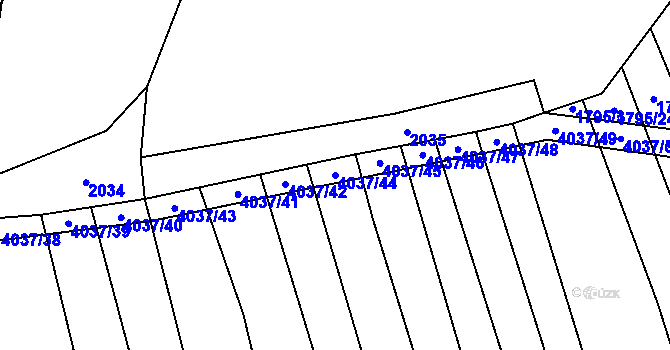 Parcela st. 4037/44 v KÚ Kudlovice, Katastrální mapa