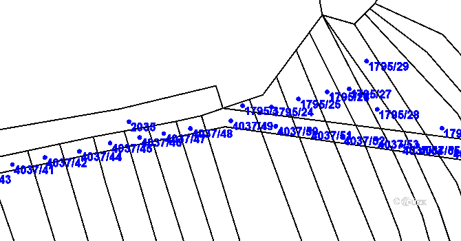 Parcela st. 4037/49 v KÚ Kudlovice, Katastrální mapa