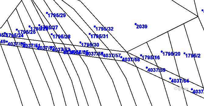 Parcela st. 4037/57 v KÚ Kudlovice, Katastrální mapa