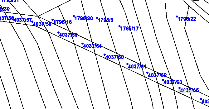 Parcela st. 4037/60 v KÚ Kudlovice, Katastrální mapa