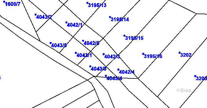 Parcela st. 4042/3 v KÚ Kudlovice, Katastrální mapa