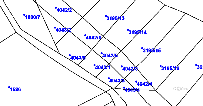 Parcela st. 4042/5 v KÚ Kudlovice, Katastrální mapa