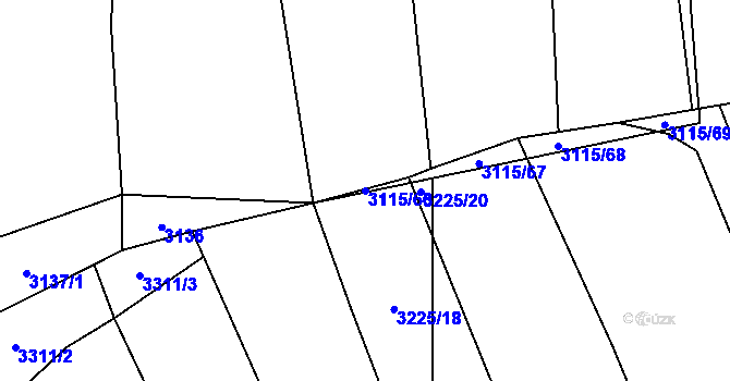 Parcela st. 3115/66 v KÚ Kudlovice, Katastrální mapa