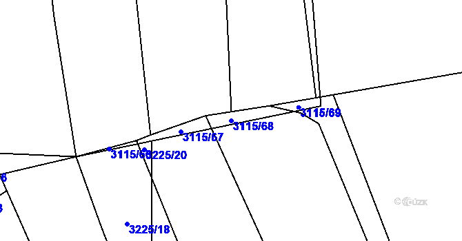 Parcela st. 3115/68 v KÚ Kudlovice, Katastrální mapa