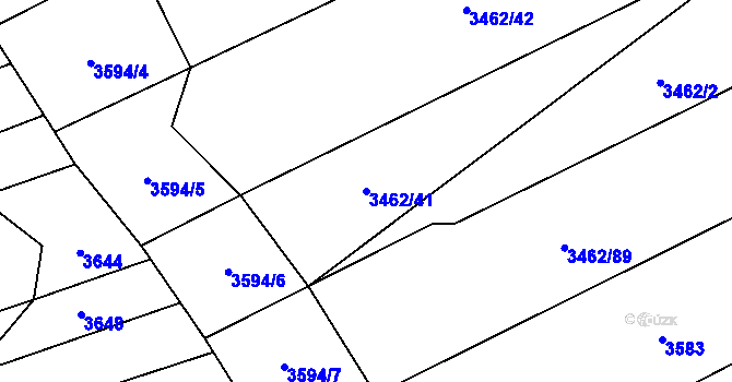 Parcela st. 3462/41 v KÚ Kudlovice, Katastrální mapa