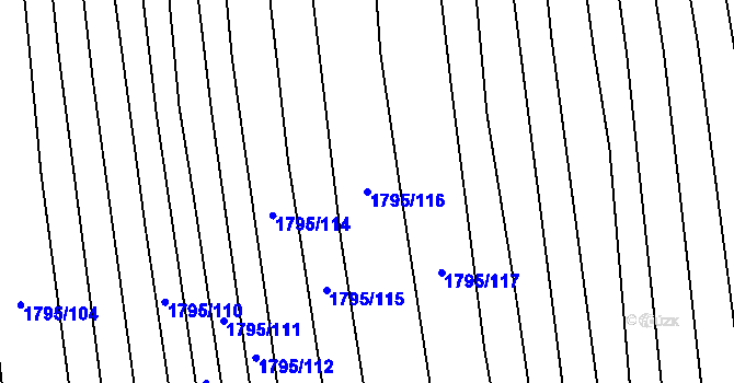 Parcela st. 1795/116 v KÚ Kudlovice, Katastrální mapa