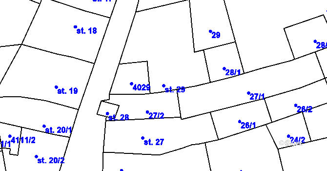 Parcela st. 29 v KÚ Kudlovice, Katastrální mapa