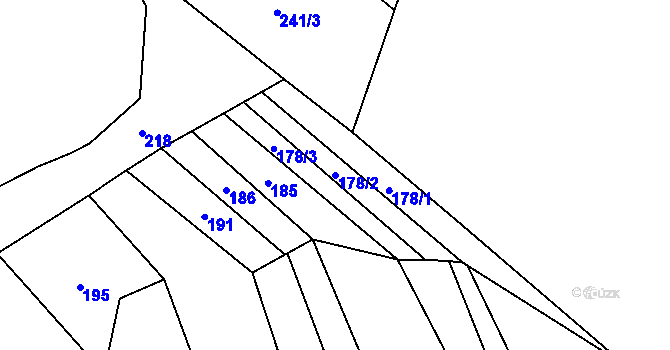 Parcela st. 178/2 v KÚ Kudlovice, Katastrální mapa