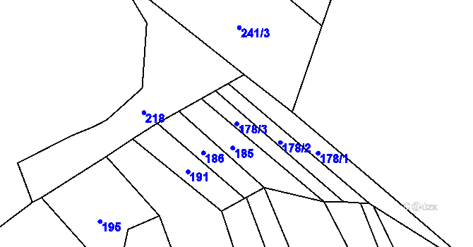 Parcela st. 178/3 v KÚ Kudlovice, Katastrální mapa