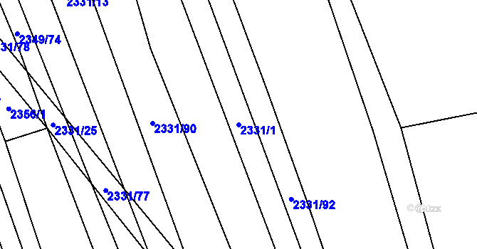 Parcela st. 2331/1 v KÚ Kudlovice, Katastrální mapa