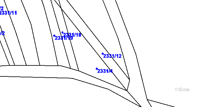 Parcela st. 2331/12 v KÚ Kudlovice, Katastrální mapa
