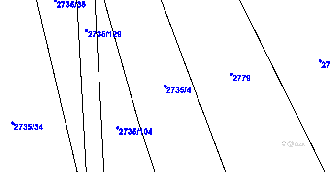Parcela st. 2735/4 v KÚ Kudlovice, Katastrální mapa