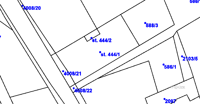 Parcela st. 444/1 v KÚ Kudlovice, Katastrální mapa