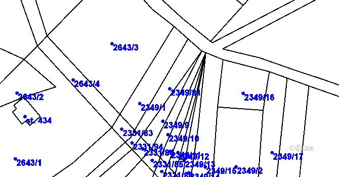 Parcela st. 2349/81 v KÚ Kudlovice, Katastrální mapa