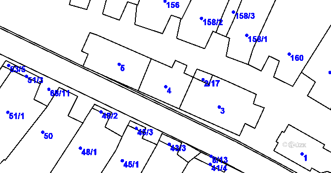 Parcela st. 4 v KÚ Kuchařovice, Katastrální mapa