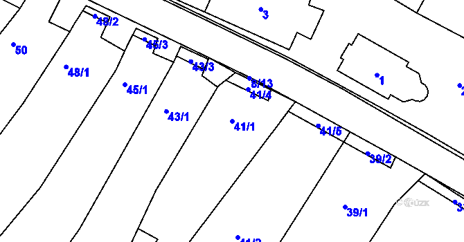 Parcela st. 41/1 v KÚ Kuchařovice, Katastrální mapa