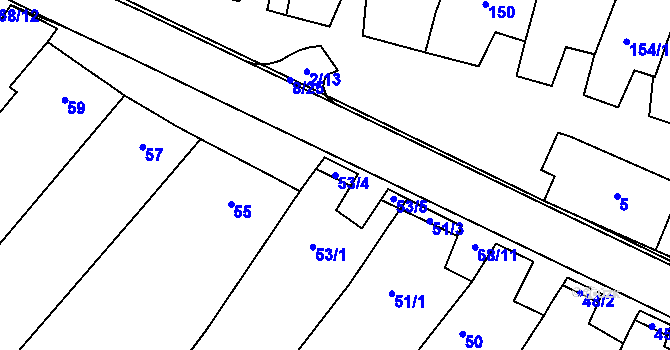 Parcela st. 53/4 v KÚ Kuchařovice, Katastrální mapa