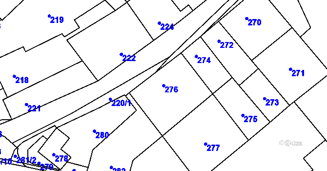 Parcela st. 276 v KÚ Kuchařovice, Katastrální mapa