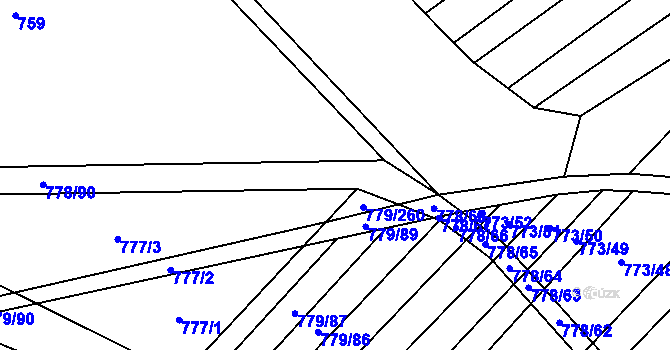 Parcela st. 778 v KÚ Kuchařovice, Katastrální mapa