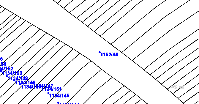 Parcela st. 1162/44 v KÚ Kuchařovice, Katastrální mapa