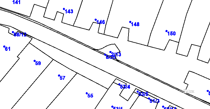Parcela st. 8/25 v KÚ Kuchařovice, Katastrální mapa