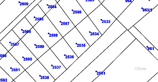 Parcela st. 895/3 v KÚ Kuchařovice, Katastrální mapa