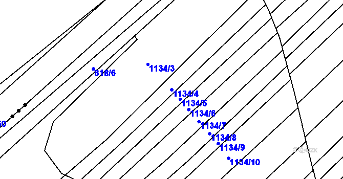 Parcela st. 1134/4 v KÚ Kuchařovice, Katastrální mapa