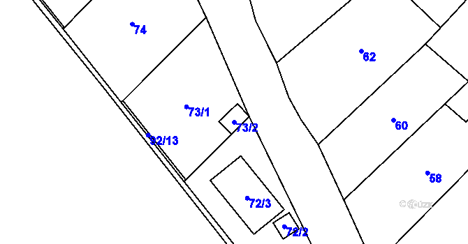 Parcela st. 73/2 v KÚ Kuchařovice, Katastrální mapa