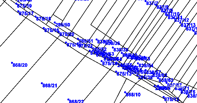 Parcela st. 285/53 v KÚ Kuchařovice, Katastrální mapa