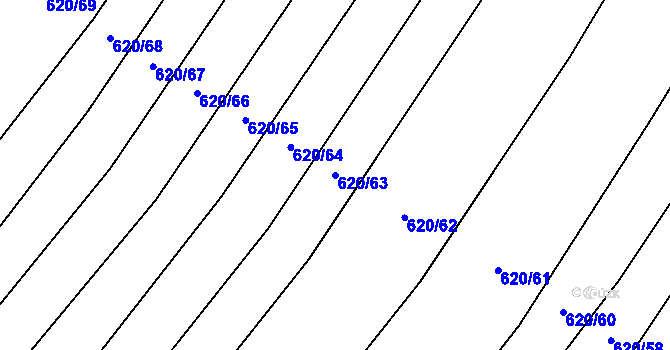 Parcela st. 620/63 v KÚ Kuchařovice, Katastrální mapa