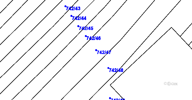 Parcela st. 742/47 v KÚ Kuchařovice, Katastrální mapa