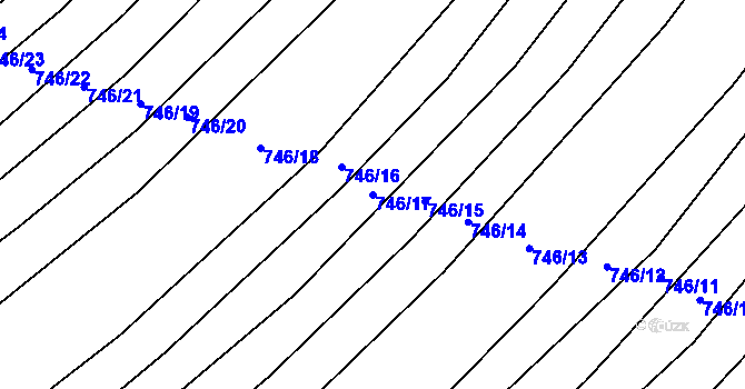 Parcela st. 746/17 v KÚ Kuchařovice, Katastrální mapa