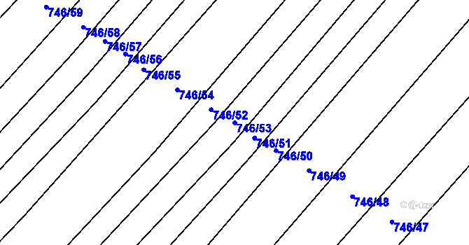 Parcela st. 746/53 v KÚ Kuchařovice, Katastrální mapa