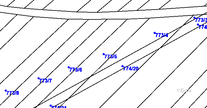 Parcela st. 773/5 v KÚ Kuchařovice, Katastrální mapa