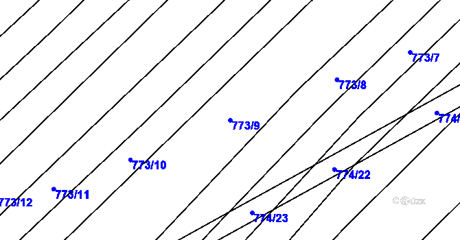 Parcela st. 773/9 v KÚ Kuchařovice, Katastrální mapa