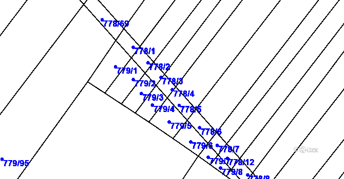 Parcela st. 778/4 v KÚ Kuchařovice, Katastrální mapa
