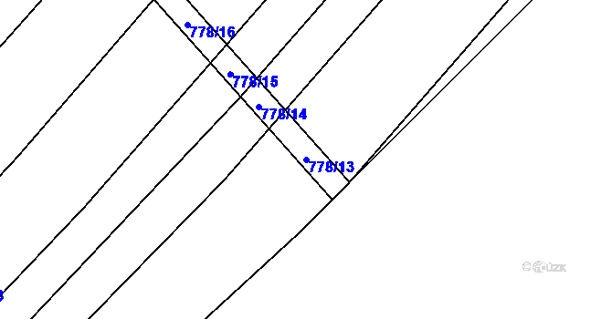 Parcela st. 778/13 v KÚ Kuchařovice, Katastrální mapa